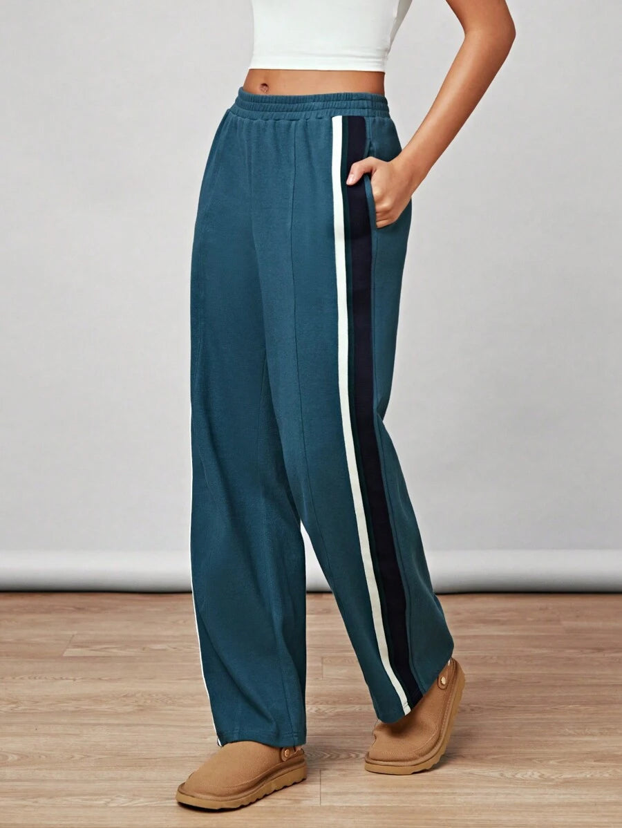Striped Wide Leg Joggers