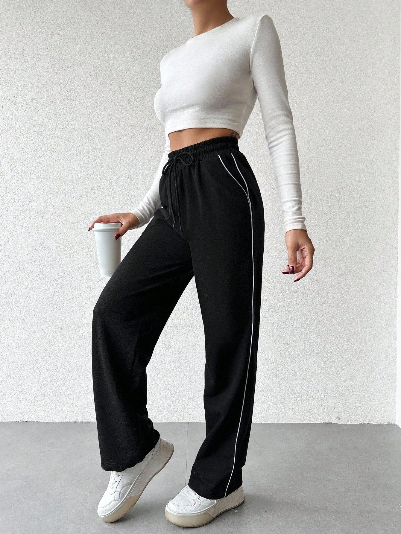 Striped Wide Leg Joggers