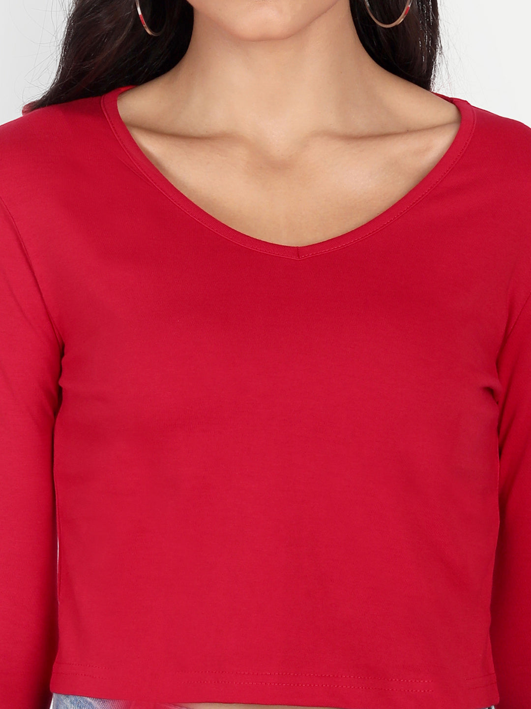 V Neck Crop T-Shirt