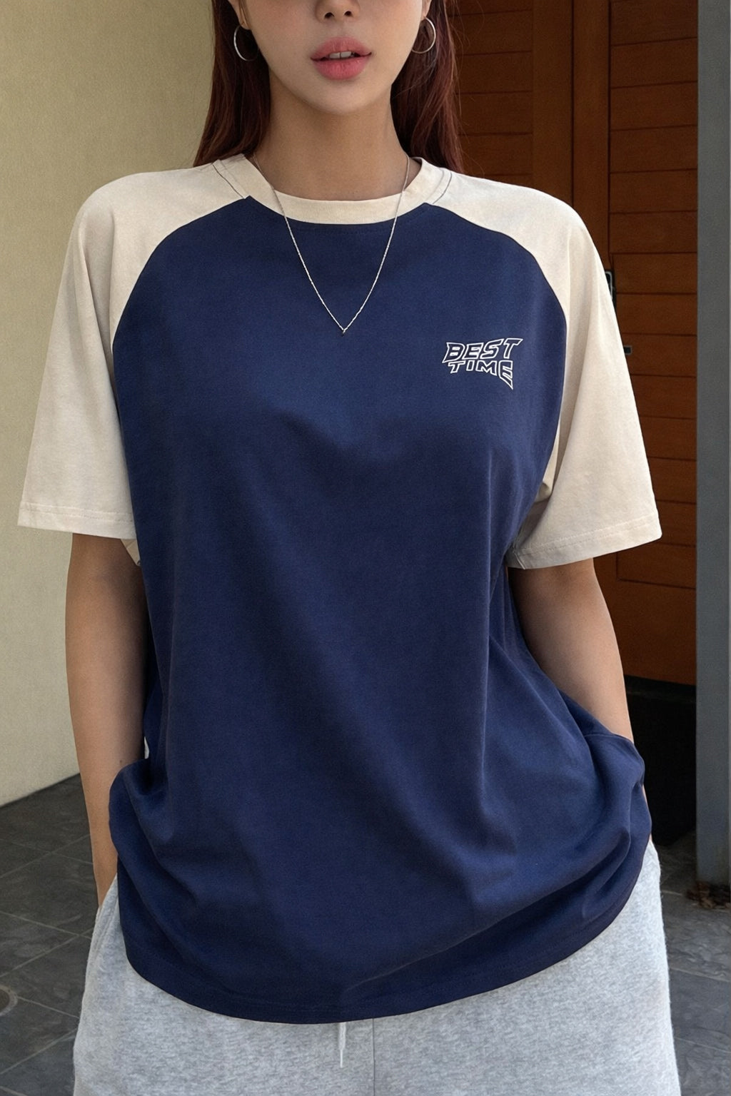 Raglan Printed Oversized T-Shirt