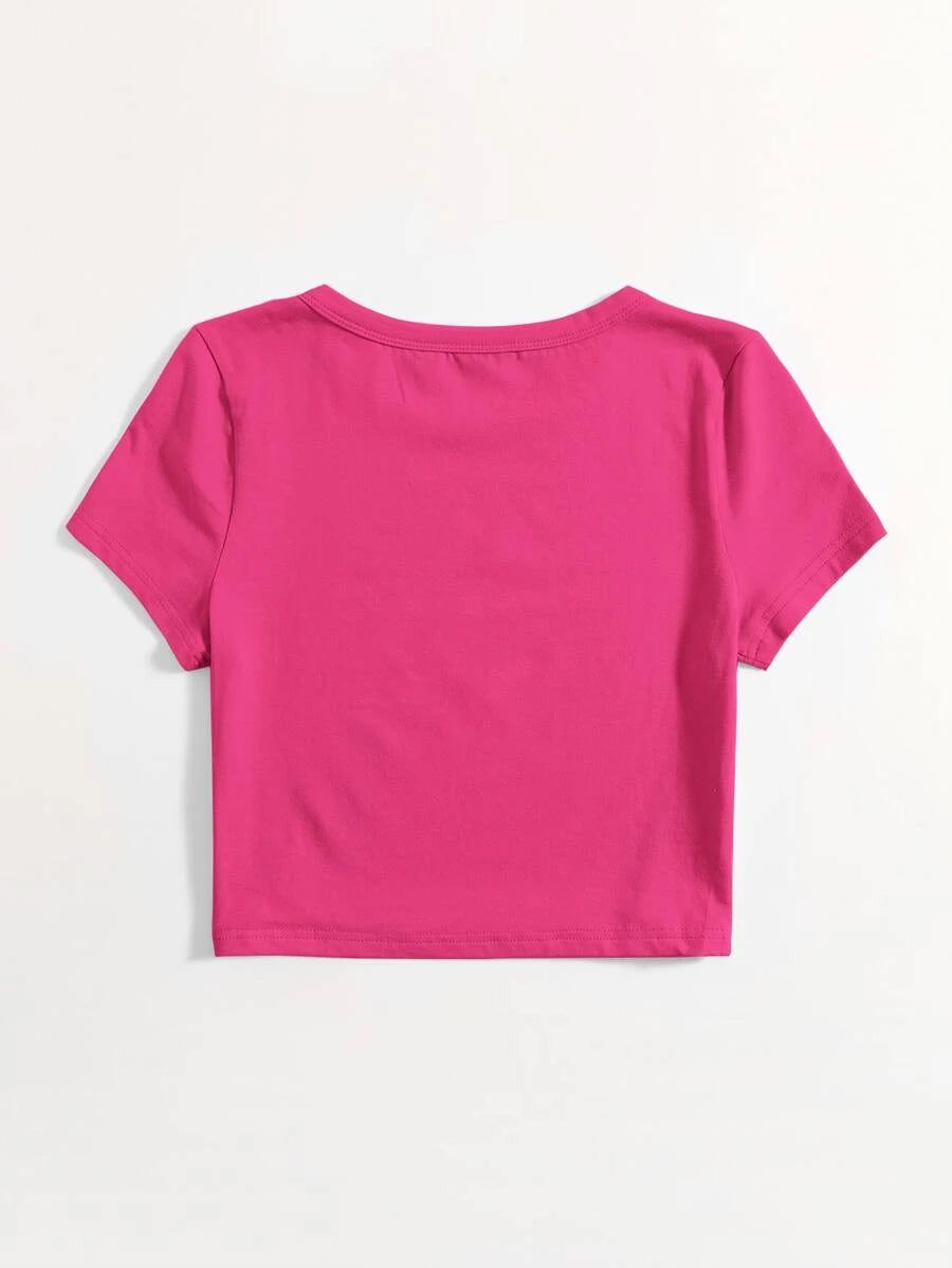 Dark Pink Crop Tshirt