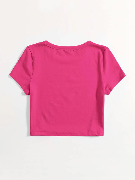 Dark Pink Crop Tshirt
