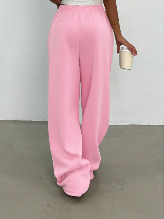 Solid Wide Leg Joggers