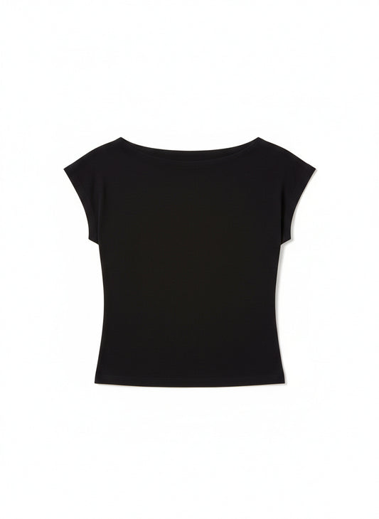 Black Backless Crop T-Shirt