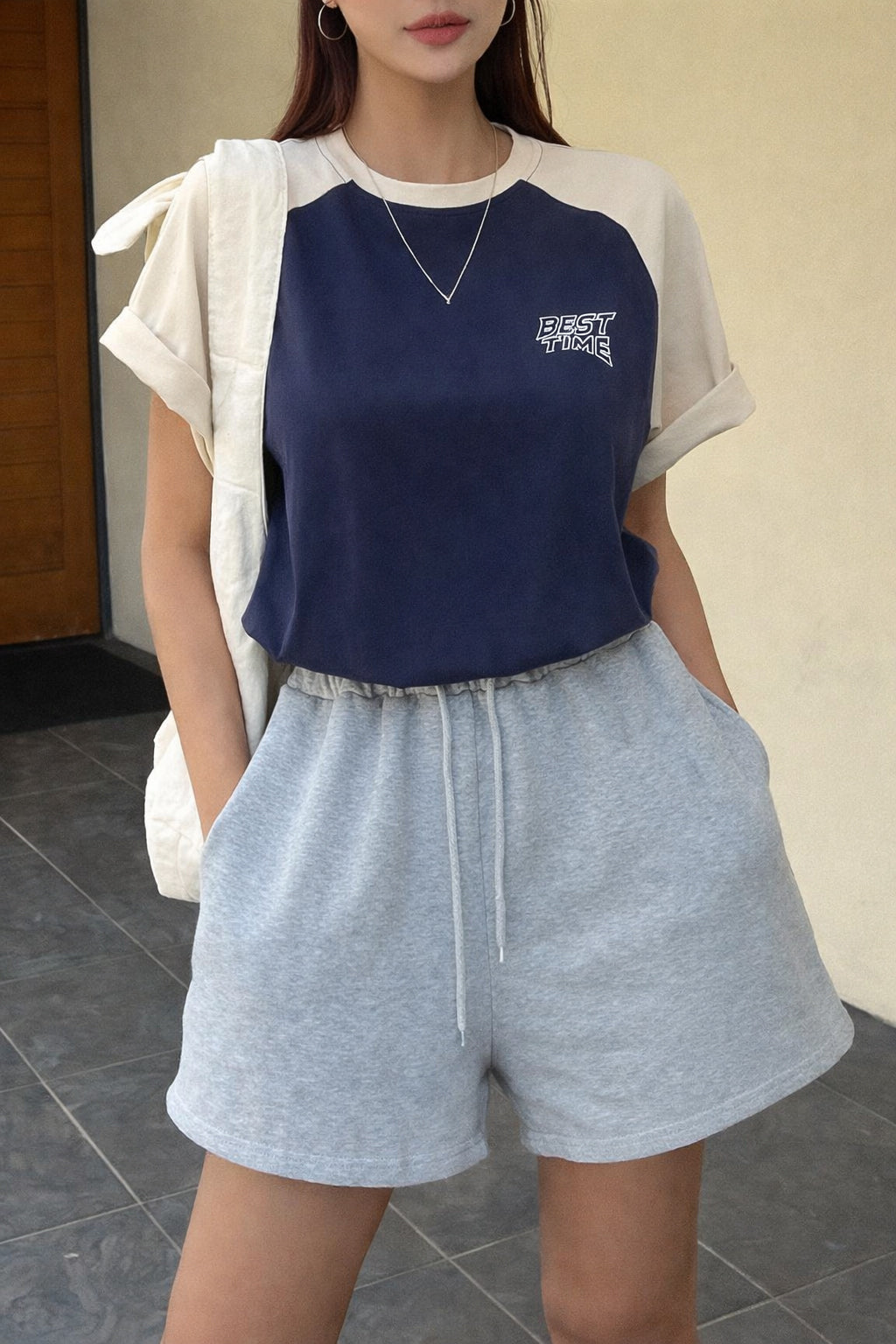 Raglan Printed Oversized T-Shirt