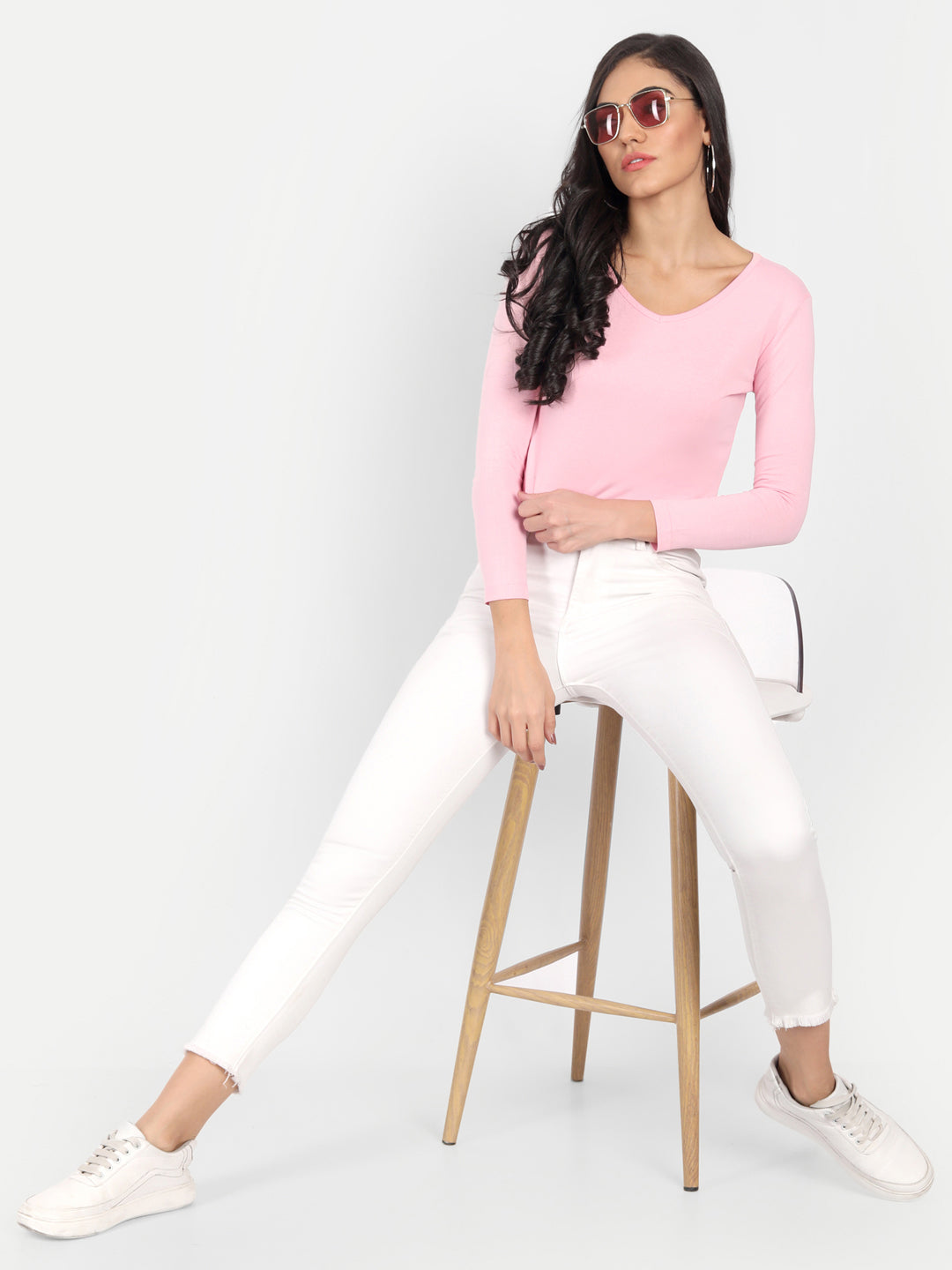 V Neck Crop T-Shirt
