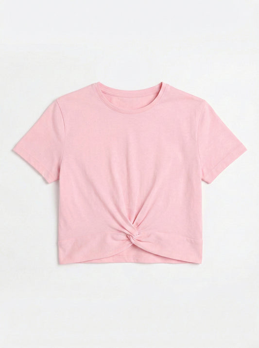 Front Twist Crop T-Shirt
