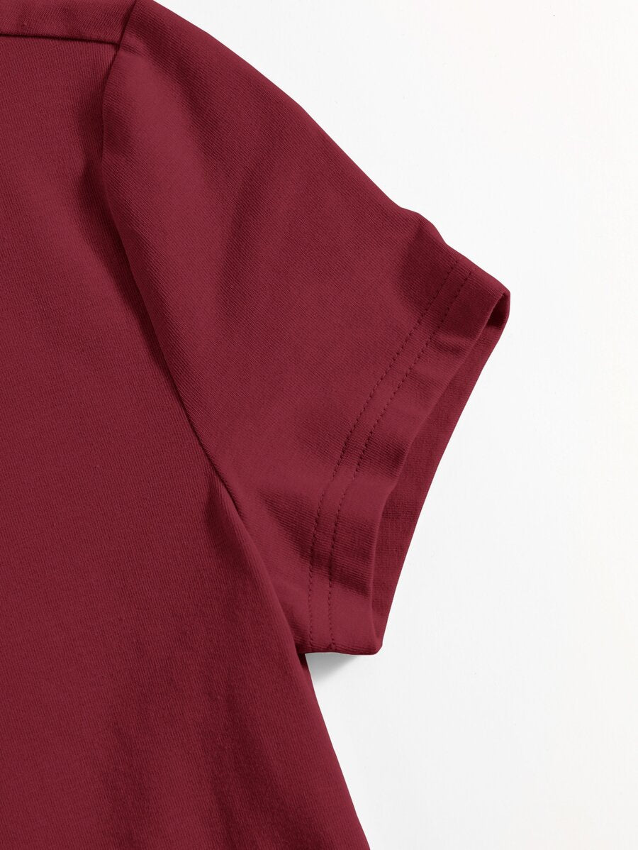 Maroon Crop T-Shirt