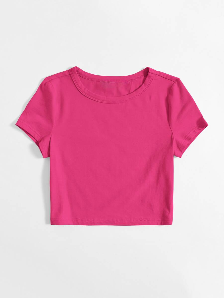 Dark Pink Crop Tshirt