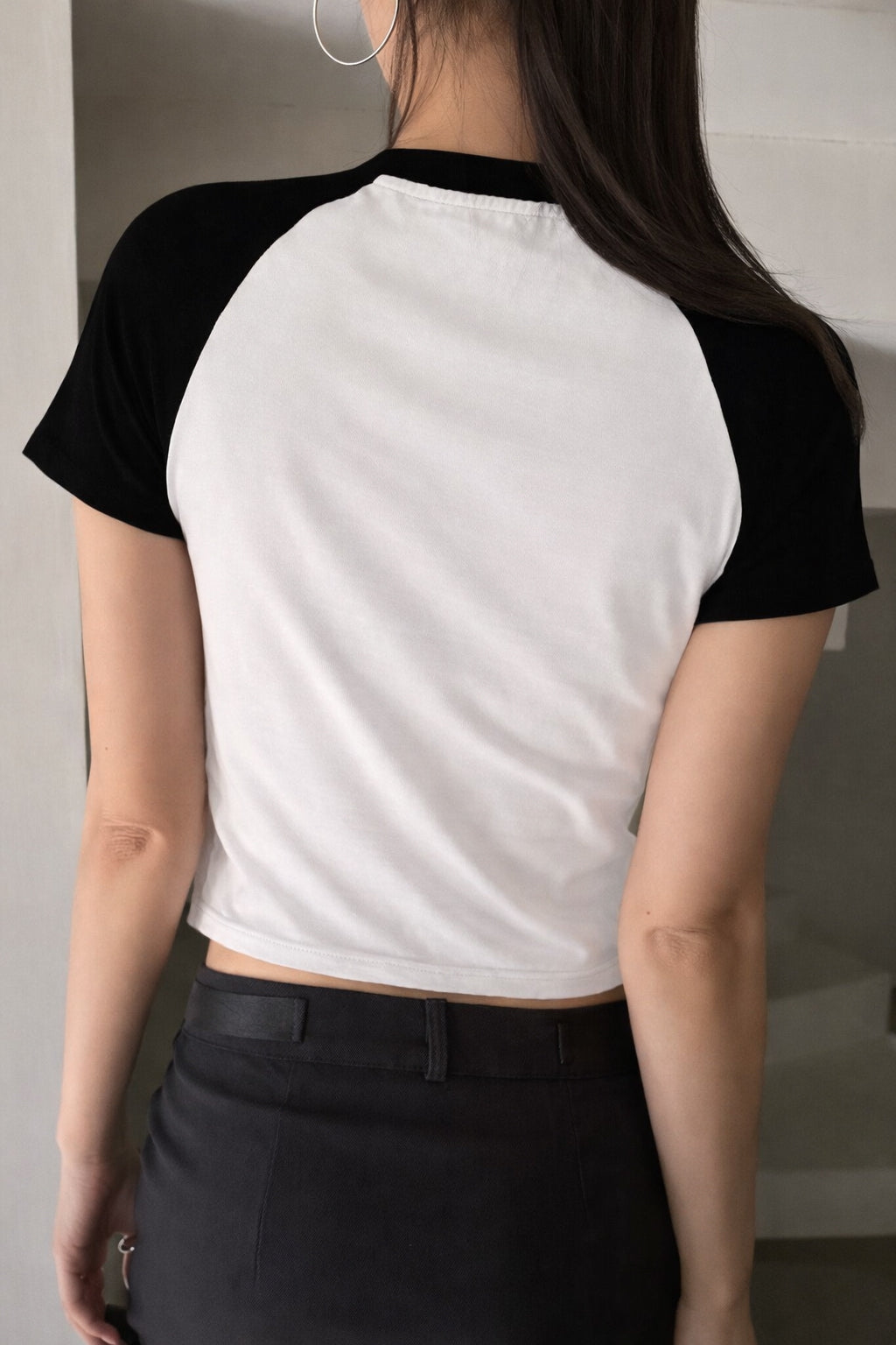 Printed  Raglan Colorblock T-Shirt