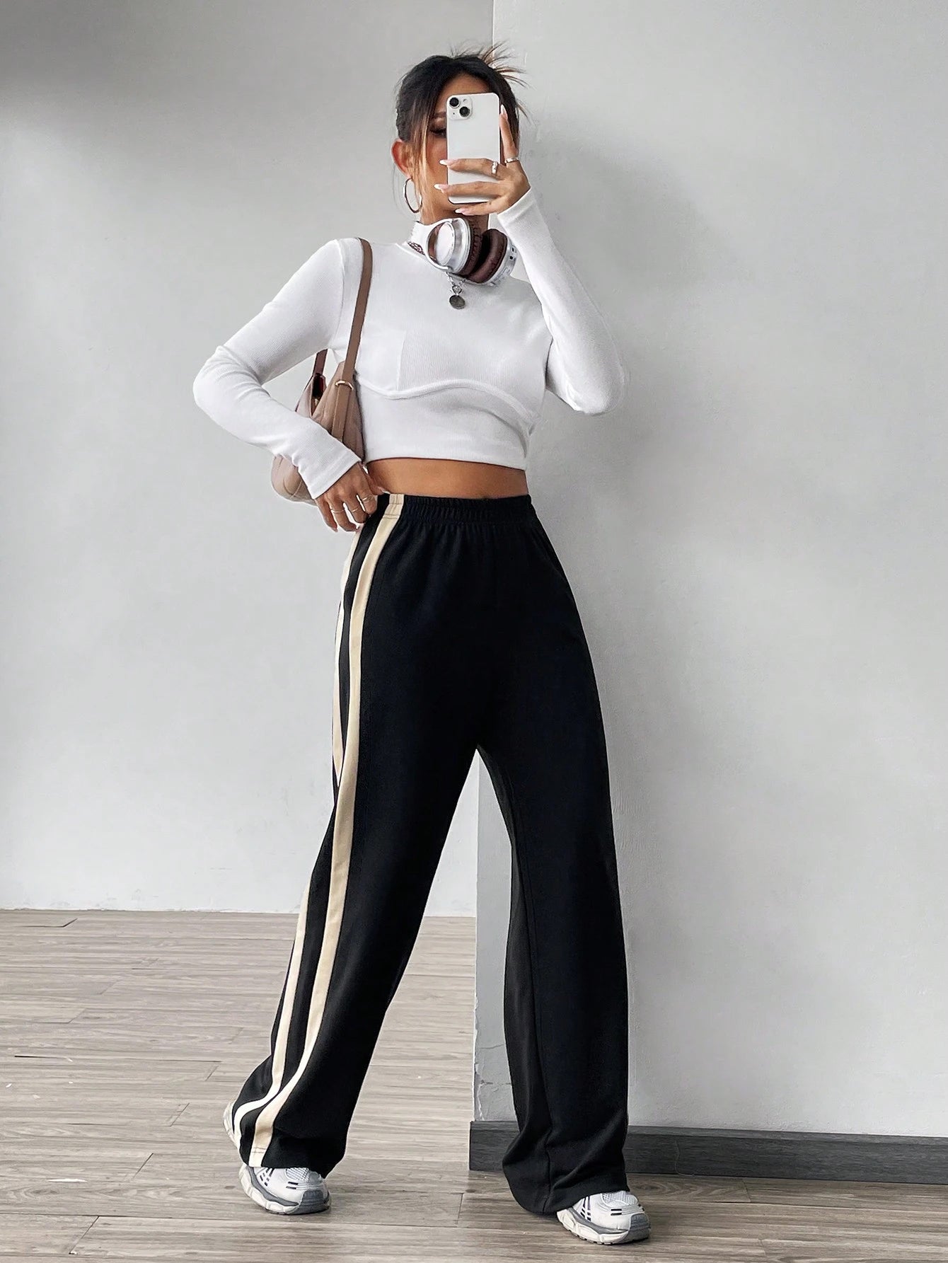 Striped Wide Leg Joggers