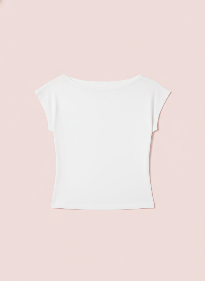 White Backless Crop T-Shirt