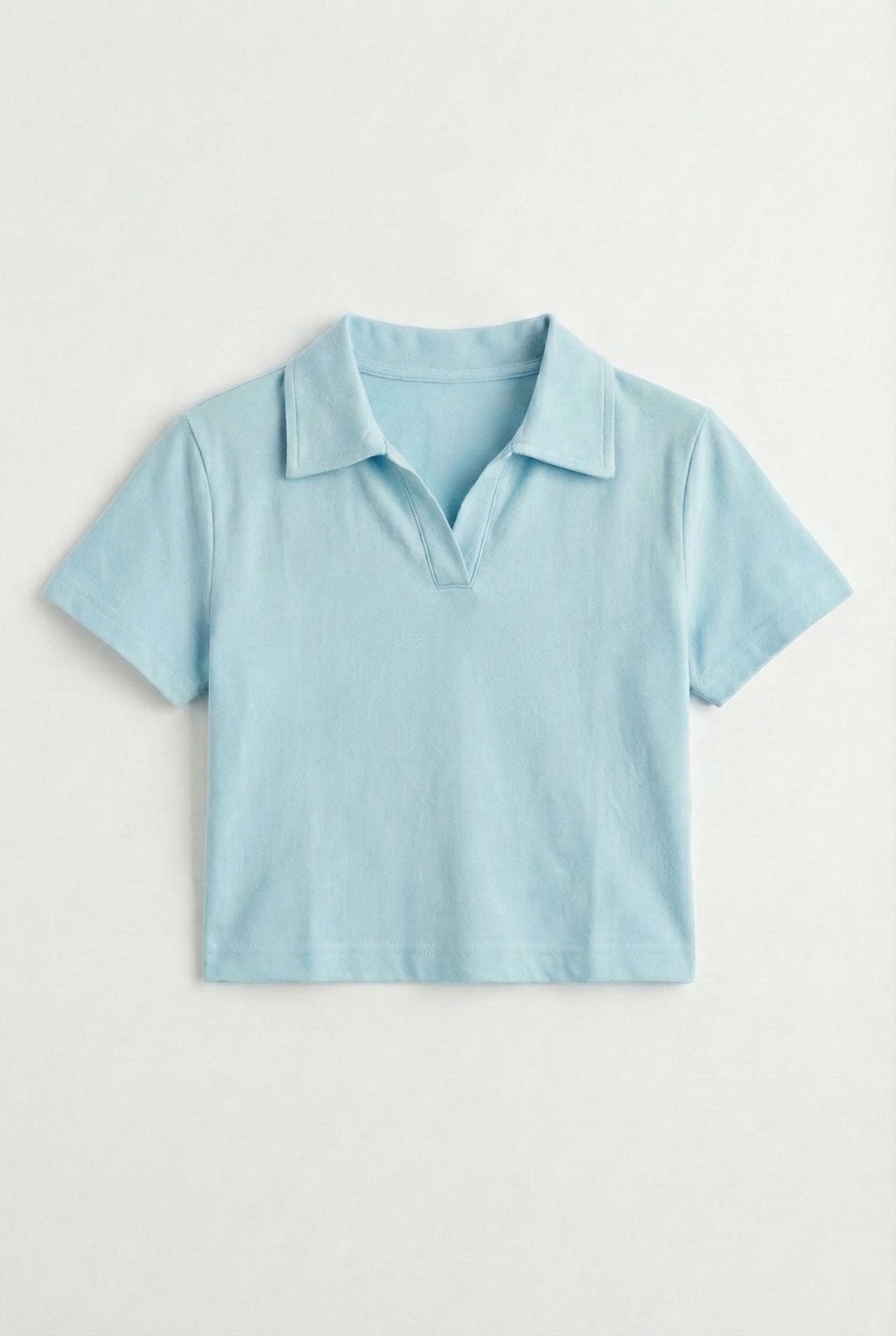 Collar V Placket T-Shirt