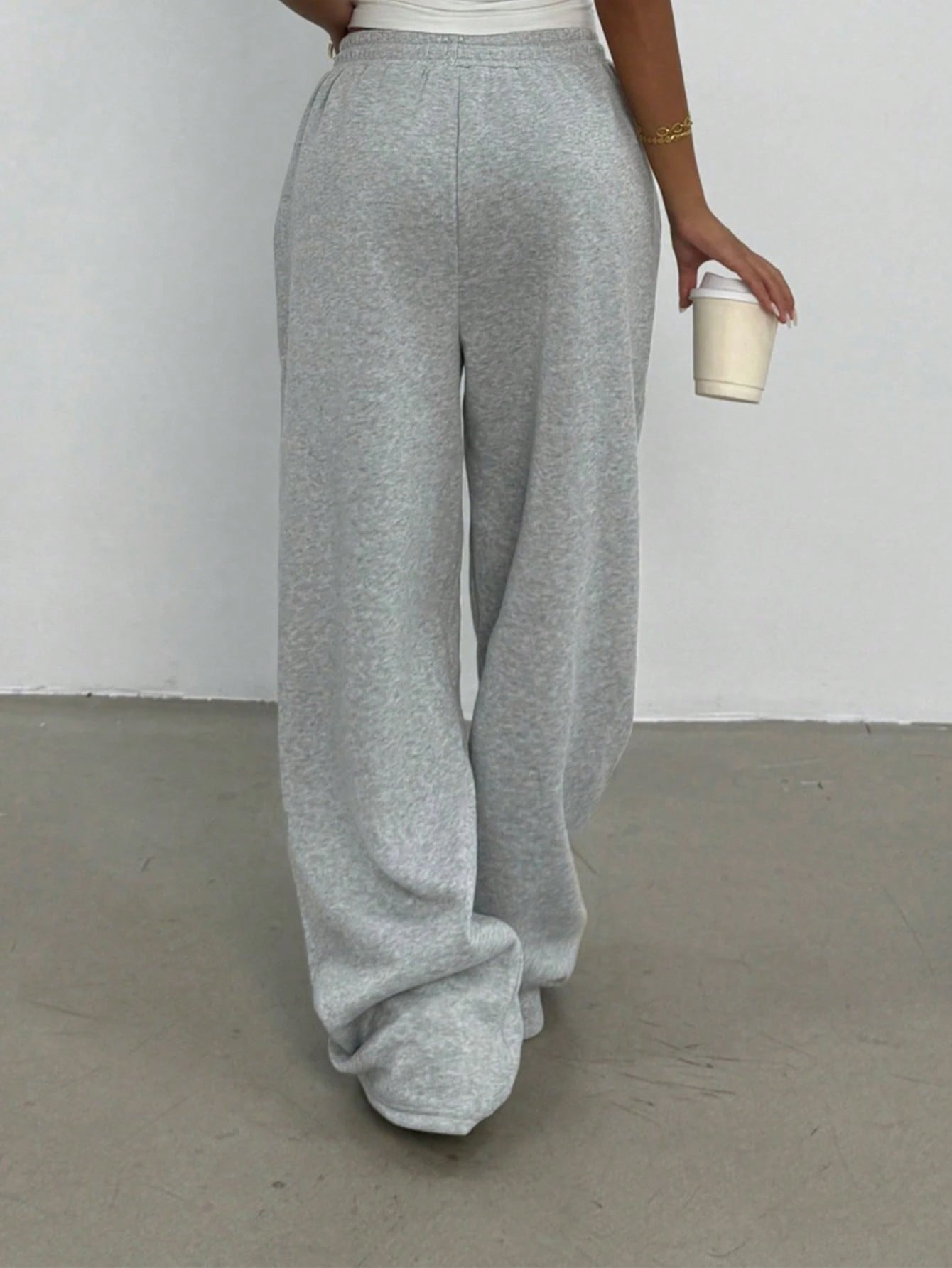 Solid Wide Leg Joggers