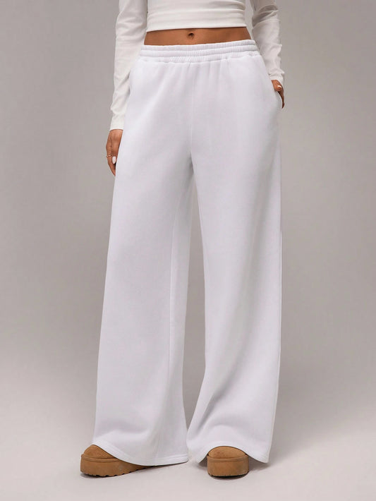 Solid Wide Leg Joggers