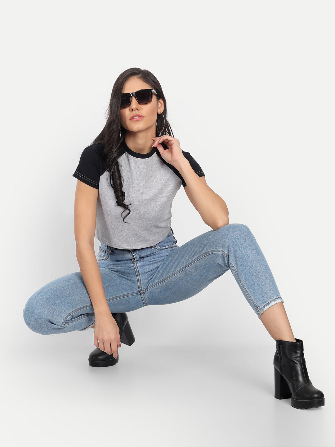 Colorblock Raglan Half Sleeve Tshirt