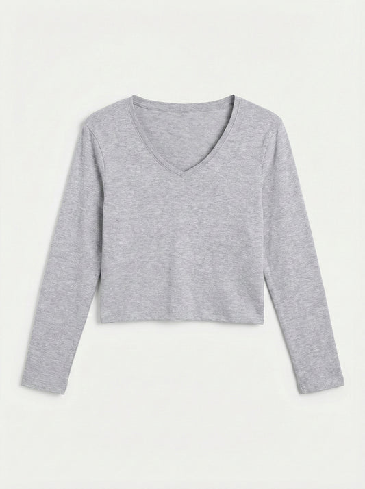 V Neck Crop T-Shirt