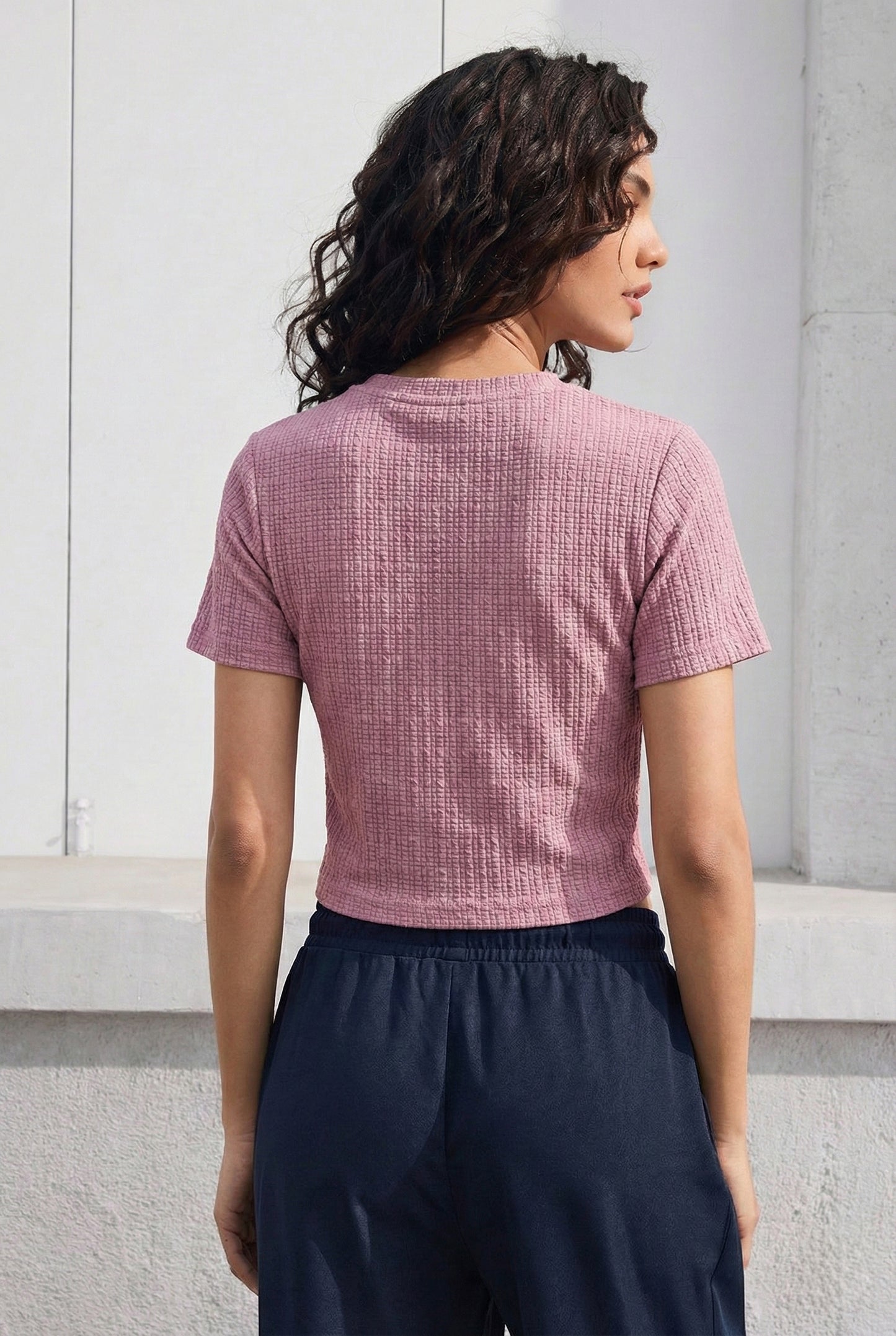 Textured Crop T-Shirt
