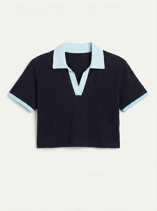 Crop Collar T-Shirt