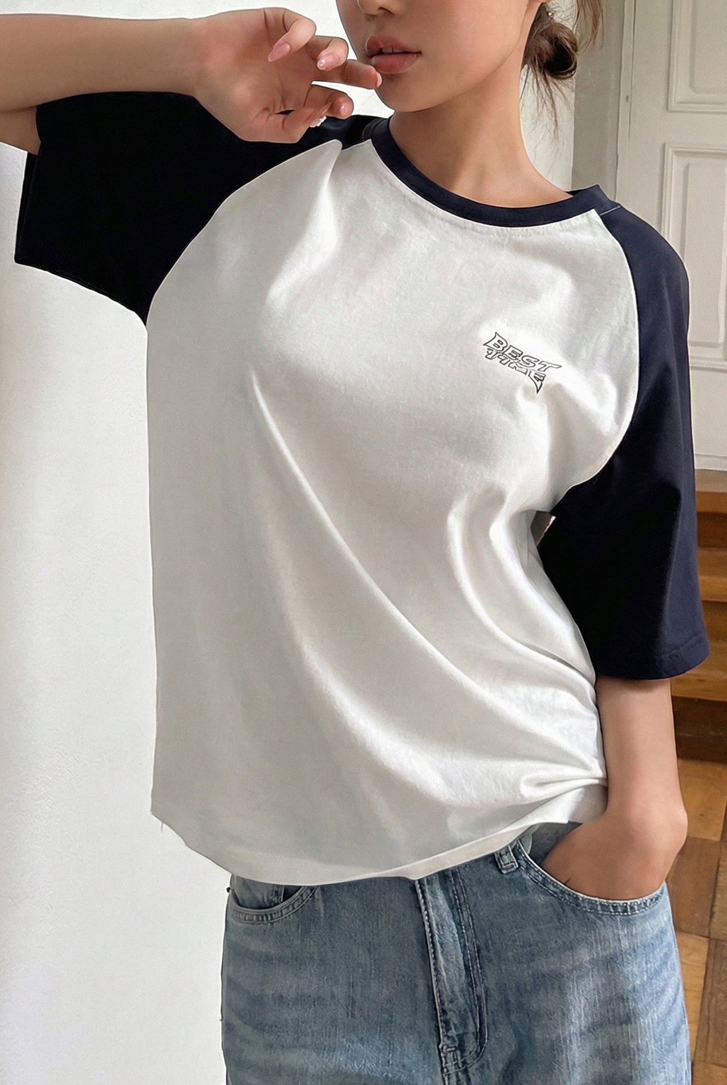 Raglan Printed Oversized T-Shirt