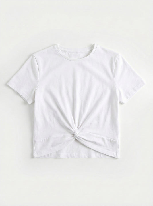 Front Twist Crop T-Shirt