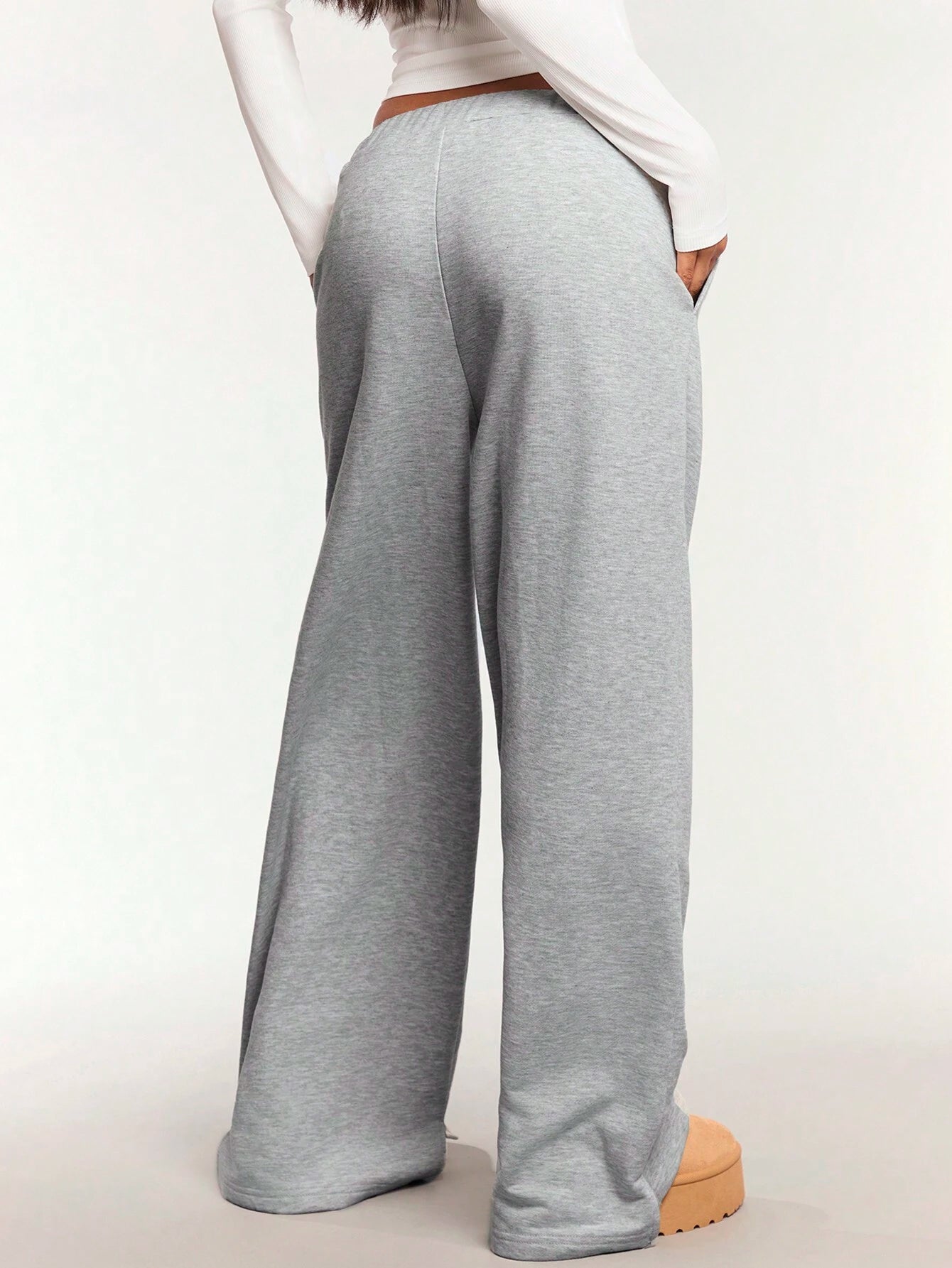 Solid Wide Leg Joggers